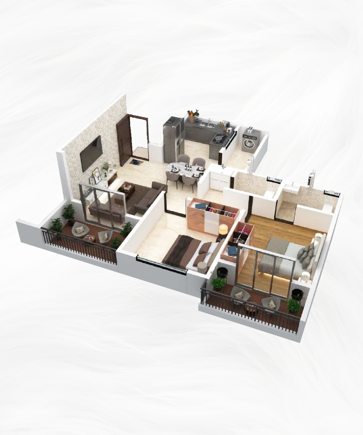 3 BHK Interior Design View