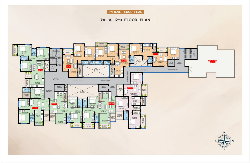 7th and 12th Floor Plan